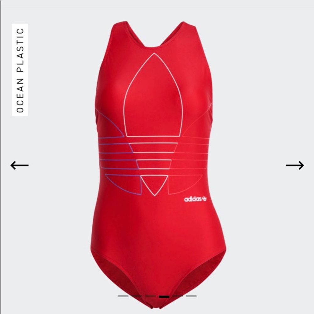 Red Adidas Crossback Strap Swimsuit